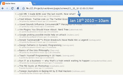 Archived Hacker News page, first example