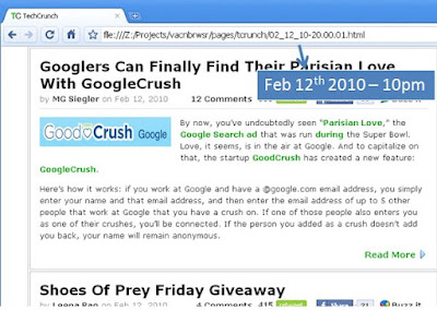 Archived TechCrunch page, second example